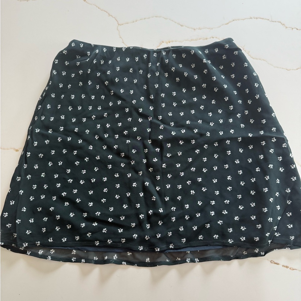 Anthropologie Black and White Mini Skirt A-line Casual